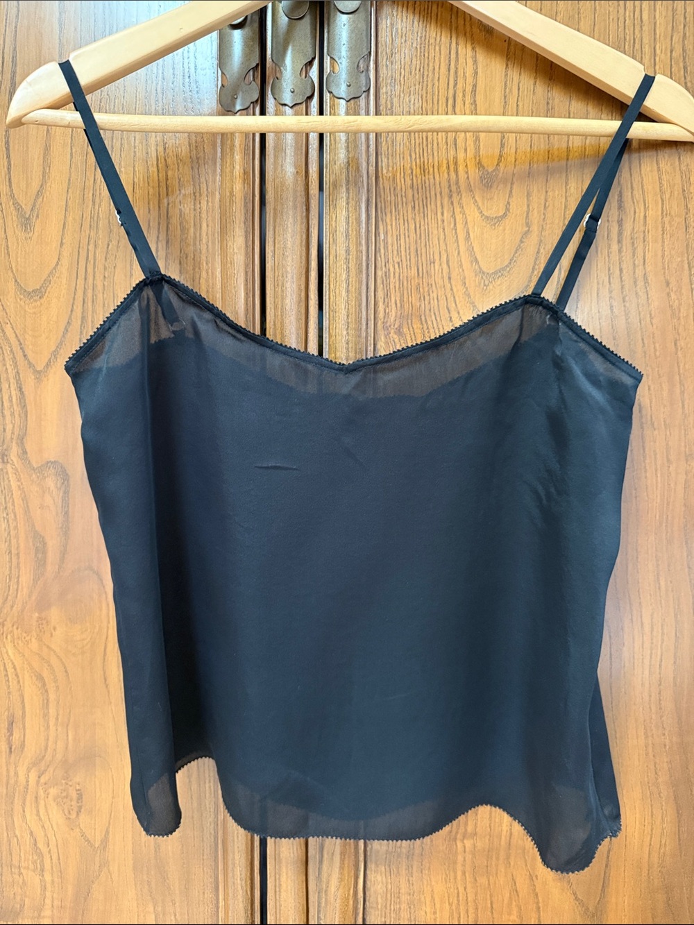 Louis Vuitton Black Sheer Satin Camisole